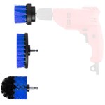 Bohrmaschinen Bürstenaufsatz Set Reinigung 3 Größen Nylon - Blau