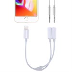 Lightning til Dual 3,5 mm Jack Adapter – Hvid