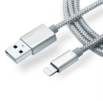 Nylon USB auf Lightning Ladekabel für iPhone und iPad - Grau
