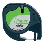 Dymo LetraTag Label – Sort Tekst på Hvid Tape 12mm × 4m (91200 / S0721510)