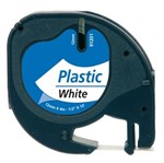 Dymo LetraTag Label – Sort Tekst på Hvid Plastiktape 12mm × 4m (91201 / S0721610)