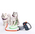 Doppelte Hundeleine Flexi Leine für 2 Hunde 3 m Nylon - Schwarz