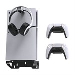 Wandhalterung für PlayStation 5 & PS5 Slim Set mit Controller- und Headset-Halter - Schwarz