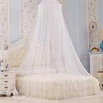 Moskitonetz Bett Transparent Rund für Einzel- und Doppelbett - Weiß