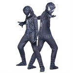 Superheld Kostüm Kinder Schwarz mit Maske & Anzug Gr. L (120–130 cm)